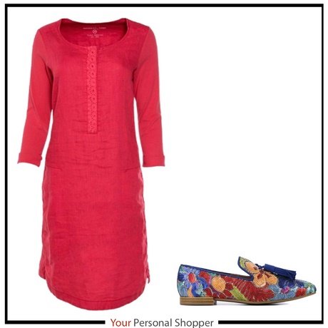 Rode linnen jurk