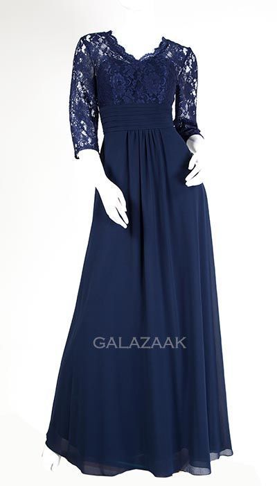 Donker blauwe gala jurk