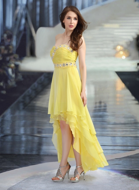 Gele gala jurk
