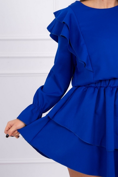 Kobaltblauwe jurk lang