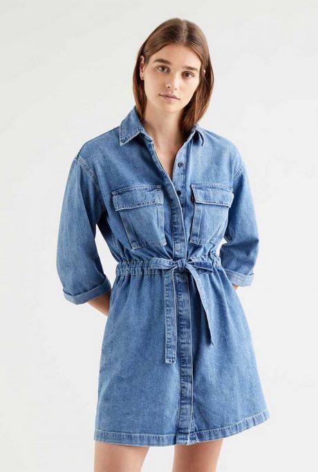 Denim jurk lang