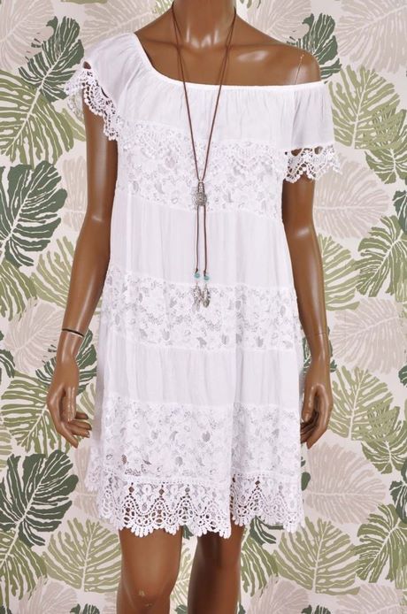 Witte boho jurk