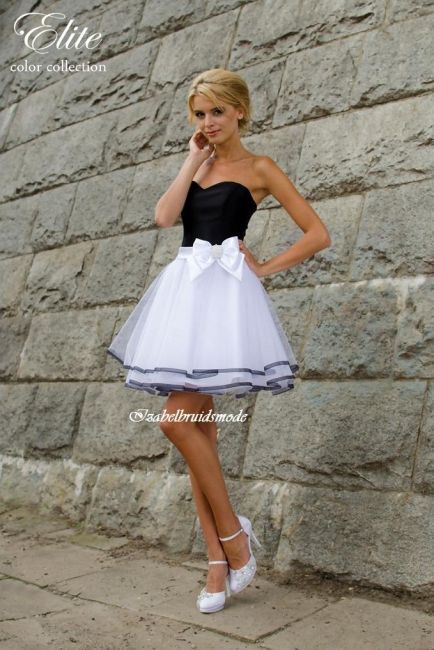 Gala jurk zwart wit