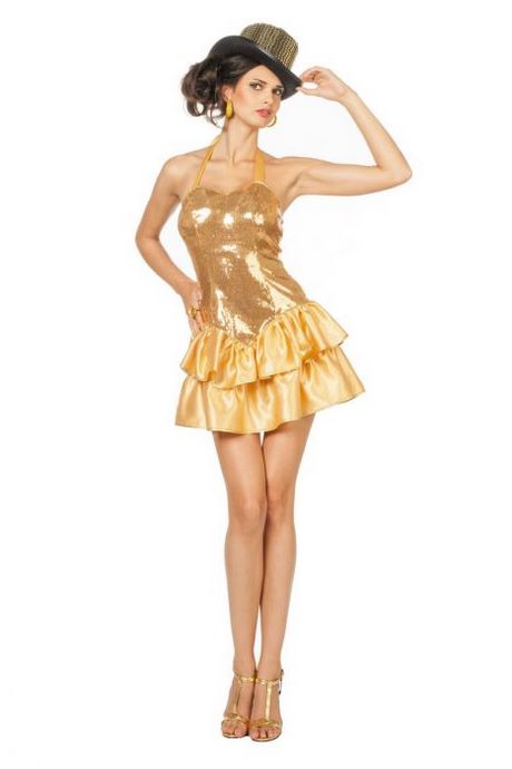 Glitter jurk goud carnaval