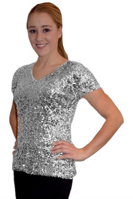 Zilver glitter shirt