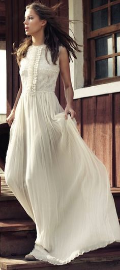 Flowy witte jurk