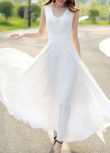 Lange witte casual jurken