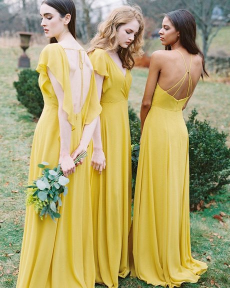 Licht gele bruidsmeisje jurken