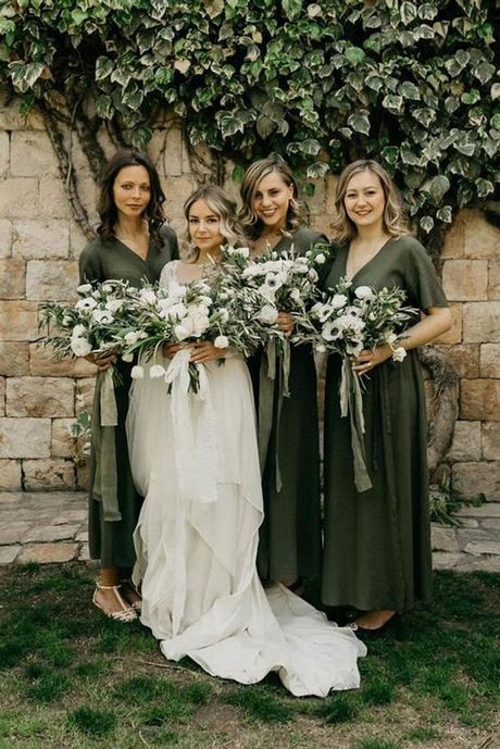 Olive bruidsmeisje jurken