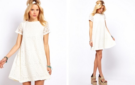Korte witte jurk