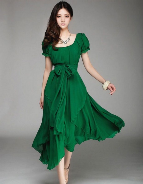 Lange groene jurk