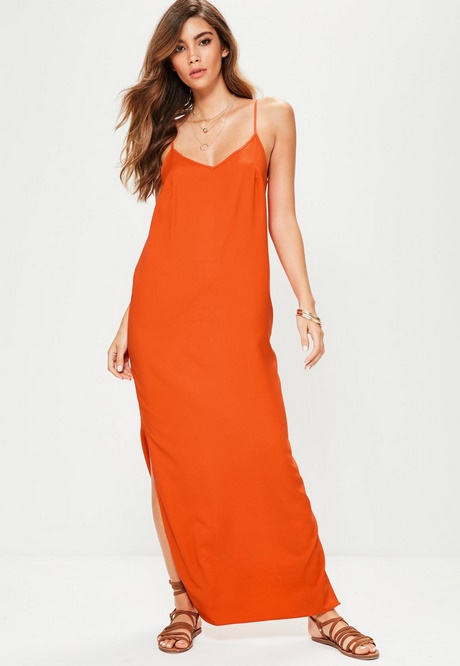 Maxi dress oranje