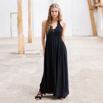 Maxi dress zwart wit