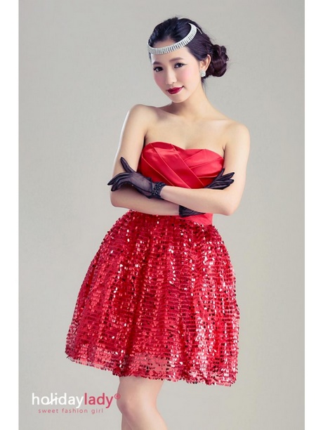 Rode pailletten jurk