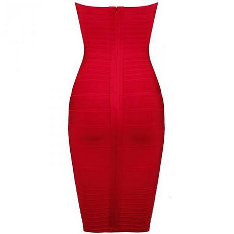 Rode strapless jurk