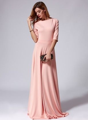 Roze maxi jurk