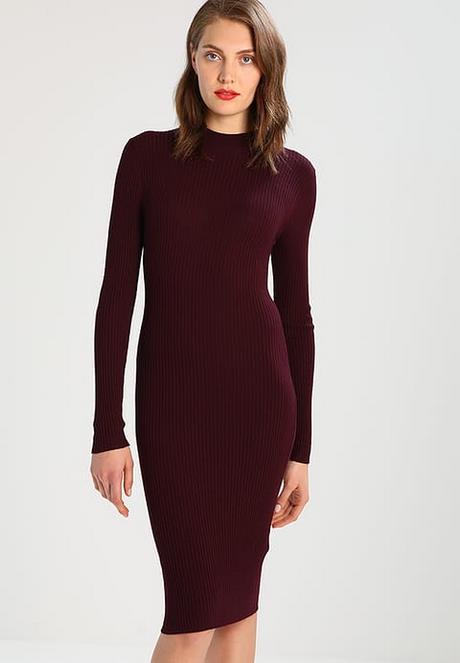 Gebreide jurk bordeaux