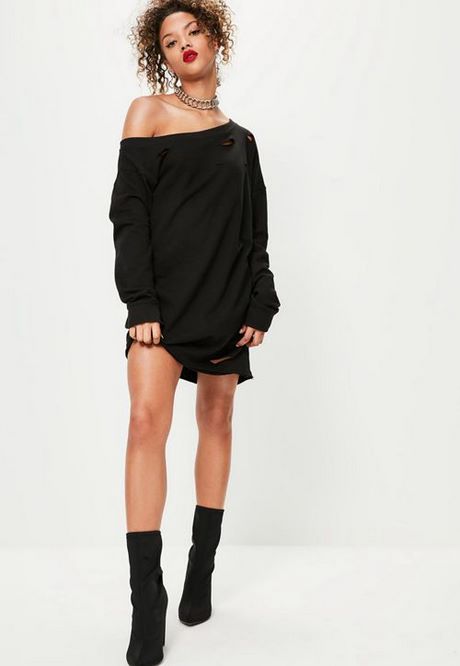 Oversized zwarte jurk