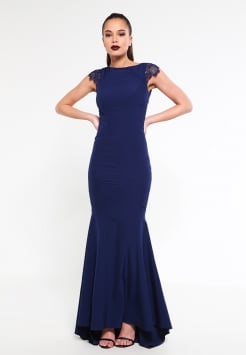 Donkerblauwe lange jurk
