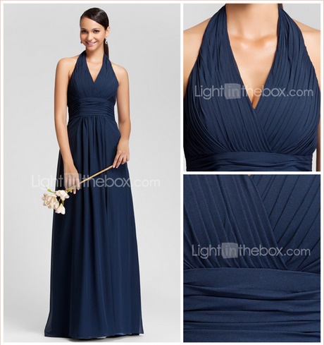 Lange donkerblauwe jurk