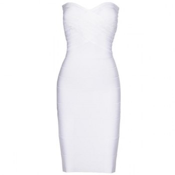 Witte strapless jurk