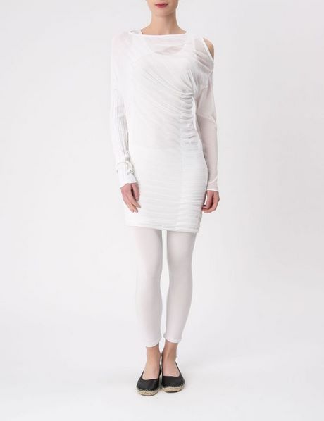 Lange witte trui jurk
