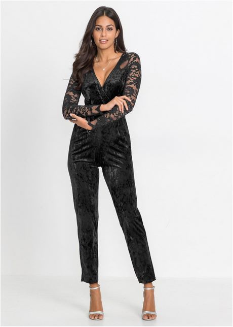 Jumpsuit zwart lange mouw