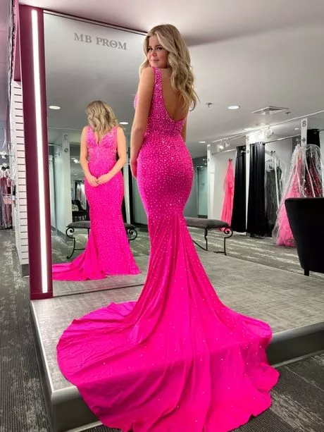 Roze zeemeermin prom dresses 2023