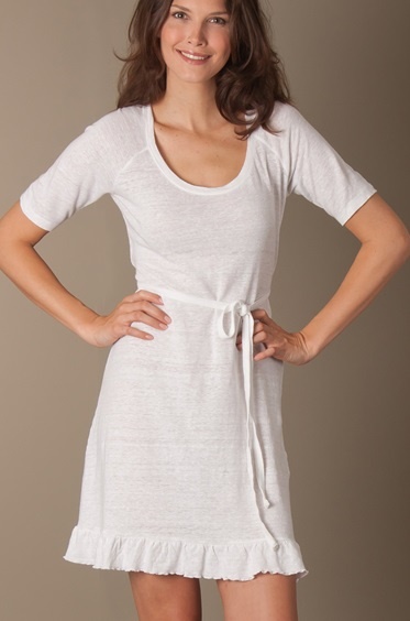 Witte linnen jurk