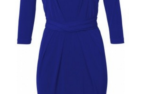 Blauwe jurk korte mouw