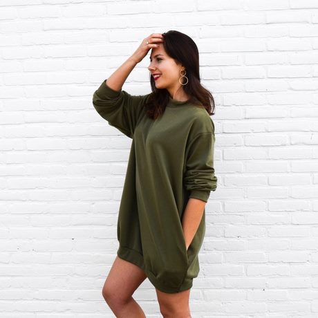 Groene sweater jurk