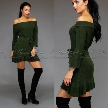 Groene sweater jurk