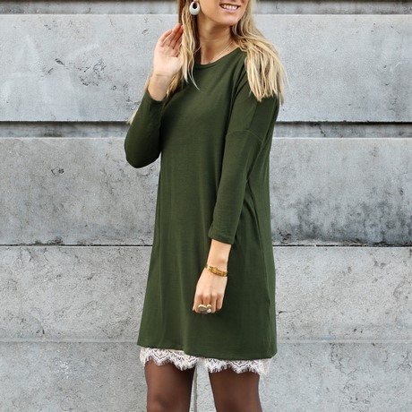 Groene sweater jurk