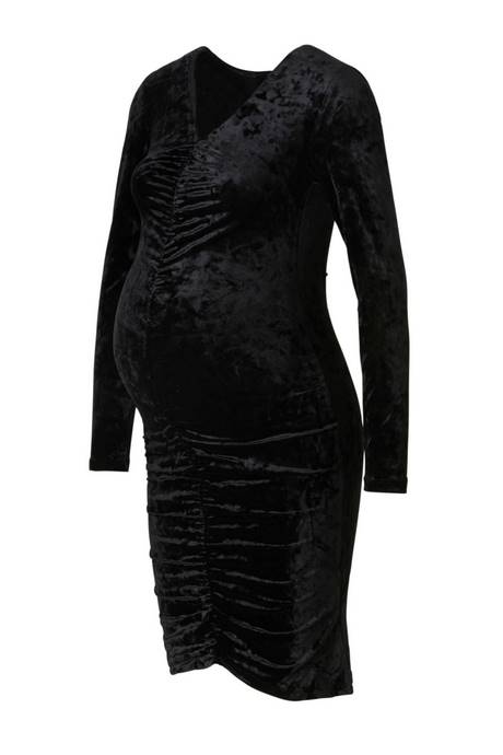 Lange zwarte tricot jurk