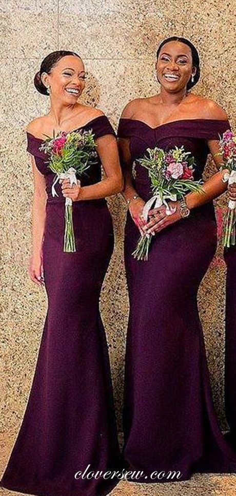 Donker paarse bruidsmeisje jurken