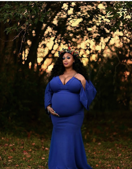 Royal blue zwangerschapsjurk