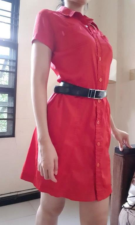 Rood shirt jurk