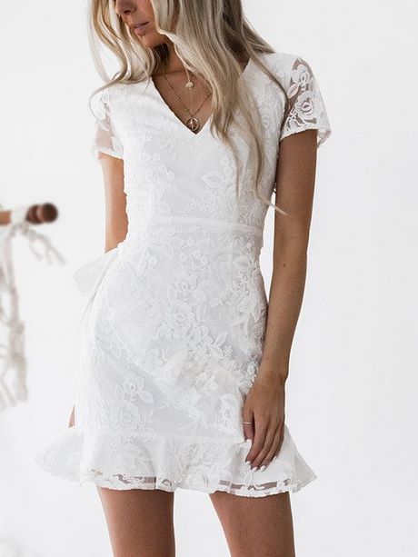 Witte kanten korte jurk