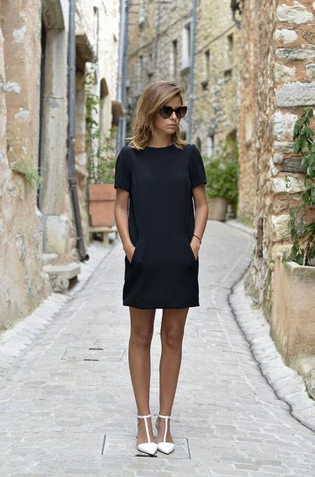 Zwarte casual jurk