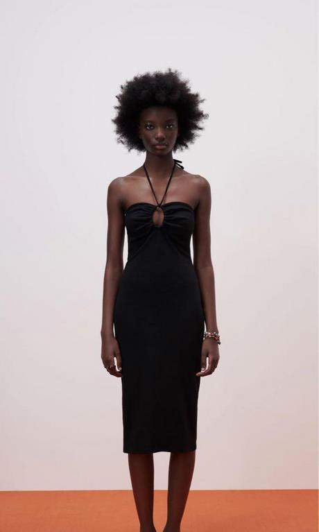 Zwarte halter jurk