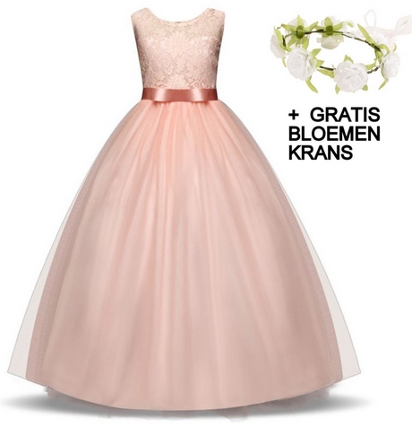 Roze communie jurk