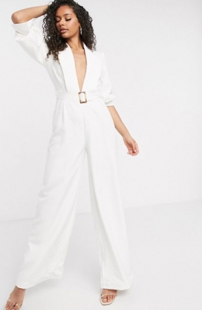 Witte jumpsuit kort