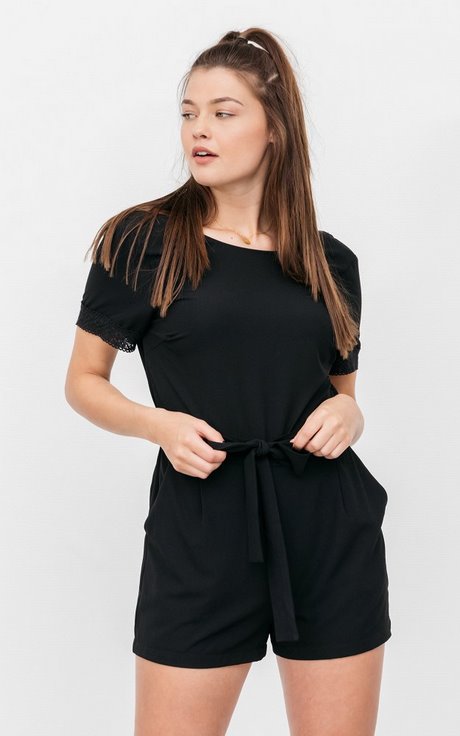 Zwarte jumpsuit korte mouw