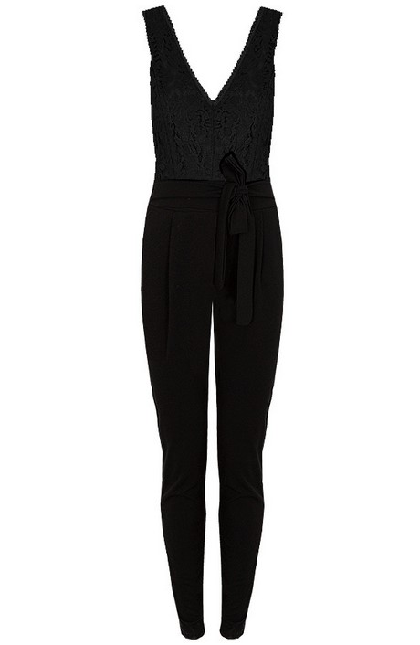 Zwarte jumpsuit met kant