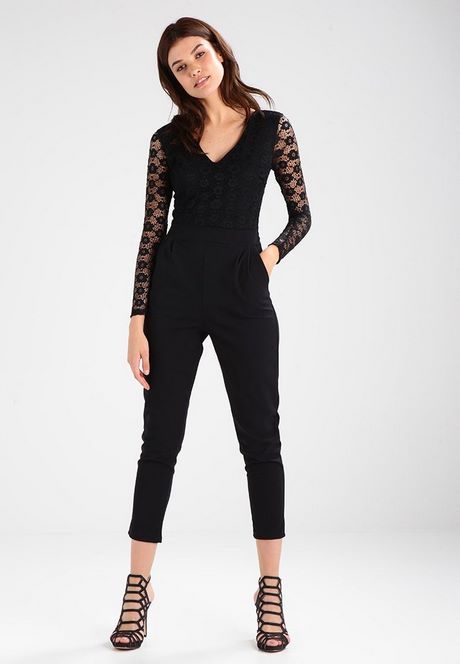 Zwarte jumpsuit met lange mouwen