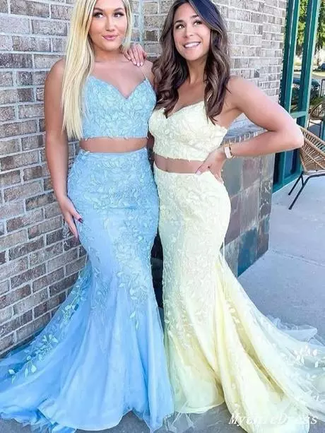 Twee delige zeemeermin prom dresses 2024