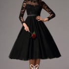 Zwarte lace mouw jurk