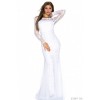 Lange witte jurk met mouwen